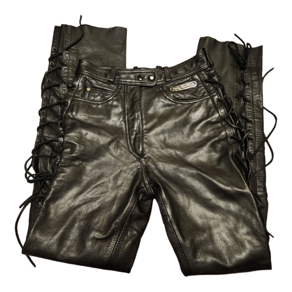 Harley-Davidson Pants - Vintage Harley Davidson Leather Fringe Pants